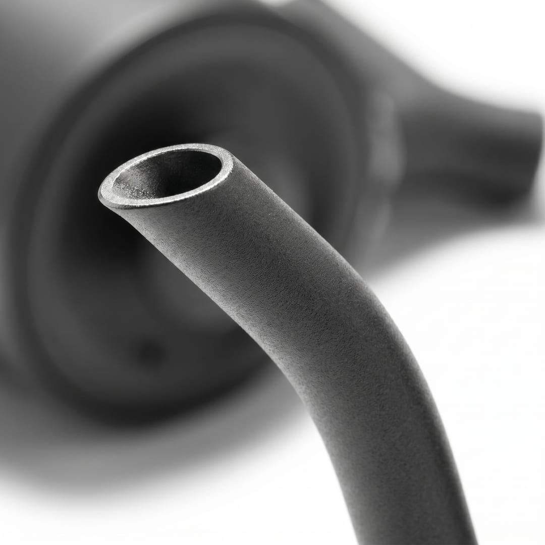 Macro of the machined gooseneck spout tip